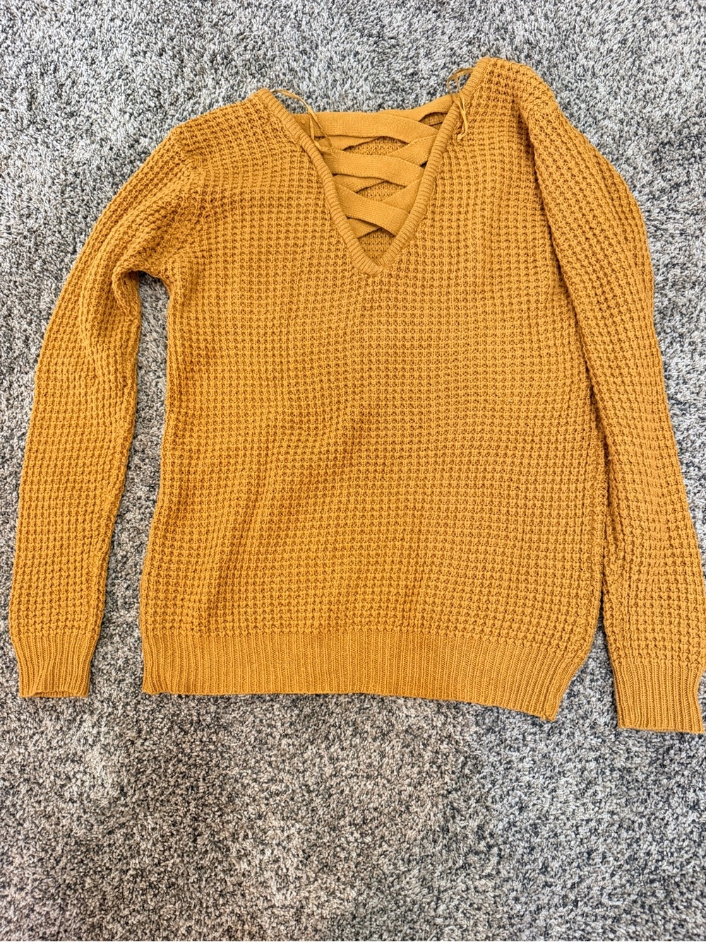 Ambiance Crisscross back Sweater in Mustard